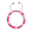 Fuchsia Agate | Silver | Gemstone Pebble Macrame Bracelet